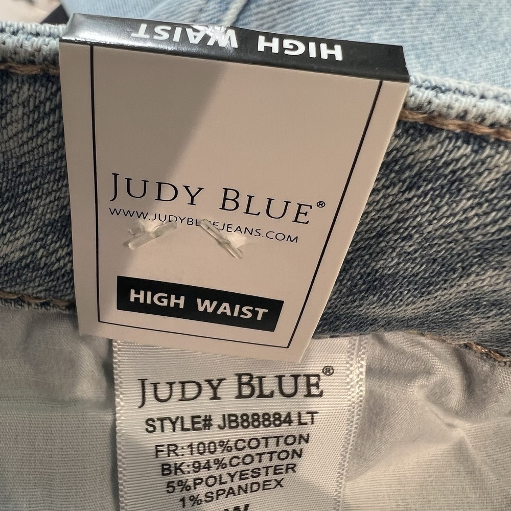 Judy Blue 90s Straight Jeans 14w Rigid Magic JB88884 Distressed Raw Hem NEW! - Picture 13 of 13